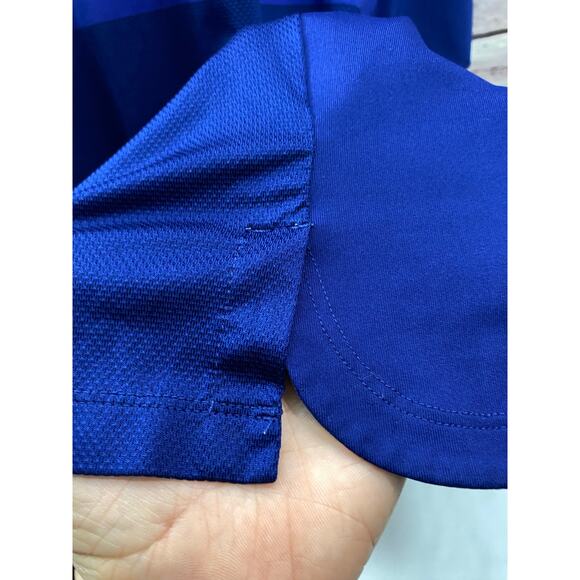 Nike Mens Polo Shirt Size XL Blue Dri-Fit Standard Fit Striped - Picture 6 of 11